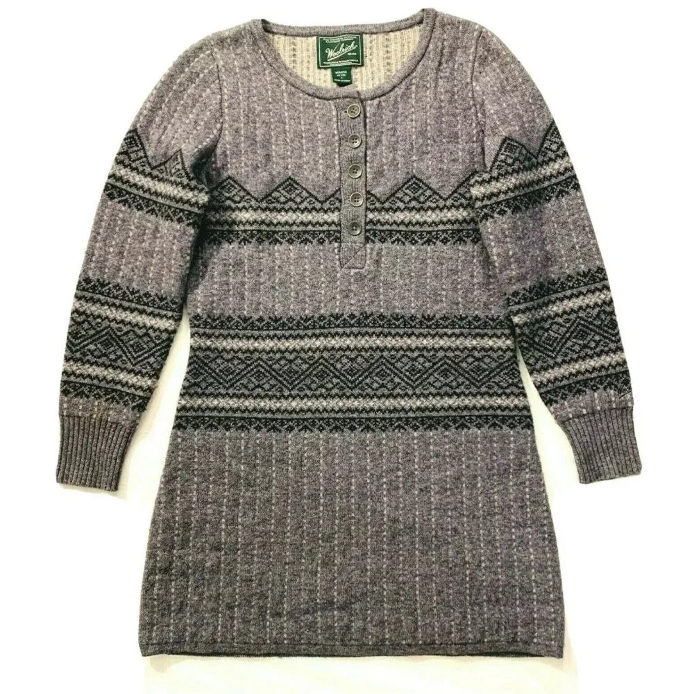 Woolrich Fair Isle Wool Petite Sweater Dress Tunic‎